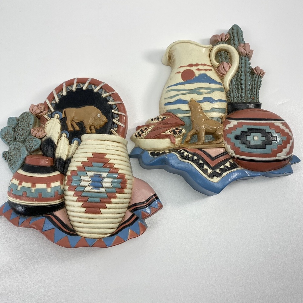 HOME INTERIORS SOUTHWESTERN LOOK PLAQUE WALL HANGING #3374 1B & 2b Desert Decor